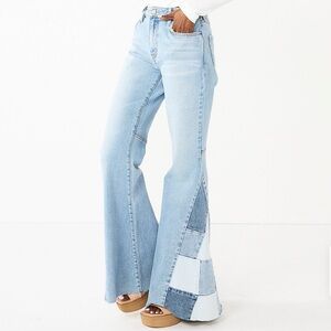 Patchwork Flared Jeans